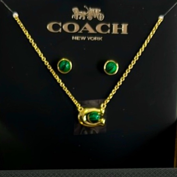 NWT Coach Necklace & Earrings Set’s 💙💚WINNER’S Choice- Bid to win!! - Picture 7 of 13